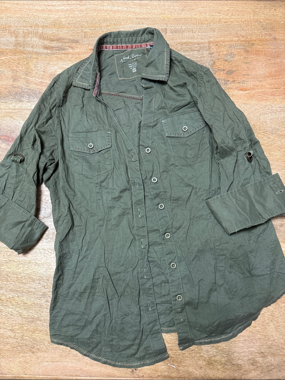 Women’s Lightweight Olive Green Button-Up Shirt